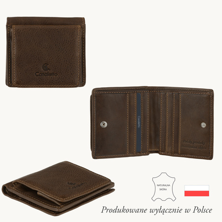 Portfel męski Canaletto - skórzany styl z piekiełkiem na co dzień