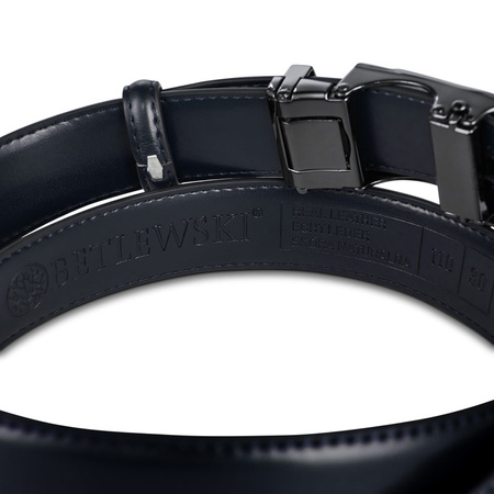 Skórzany pasek męski ELITE granatowy 115-cm
