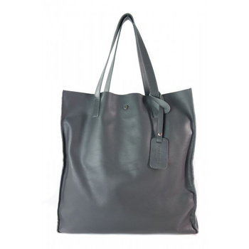 Duży pojemny worek Shopper bag na ramię A4 Vera Pelle Szary Grafit  GL46G