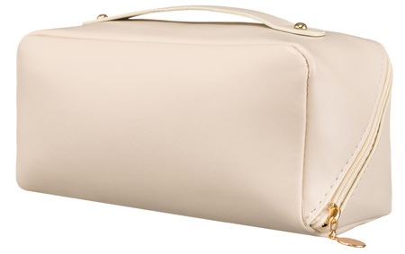 Kosmetyczka podróżna ze skóry ekologicznej - Peterson, biały organizer