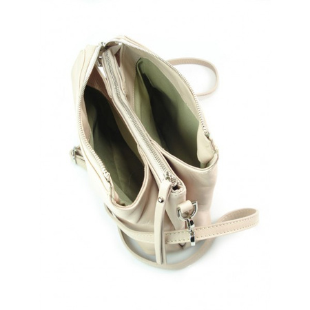 Listonoszka skórzana Vera Pelle 3 komory różowa jasna VP3K3RR