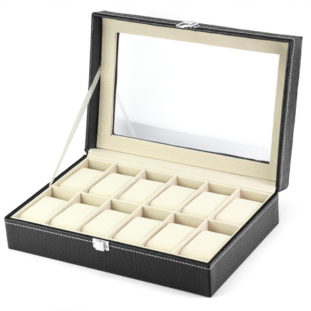 Kuferek Elegancki PATRIZIA w Czarnym Kolorze z Ekoskóry