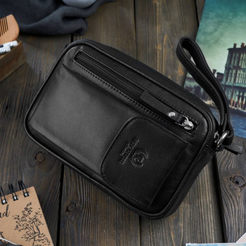 Skórzana saszetka męska do ręki Paolo Peruzzi T-56-BL