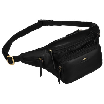 Skórzana nerka męska z kieszeniam - Peterson