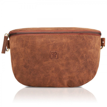 Saszetka damska skórzana vintage Paolo Peruzzi T-36-LB jasnobrązowa