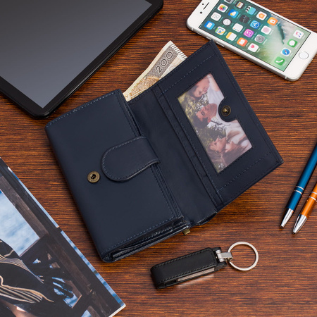 Portfel damski klasyczny - granatowy