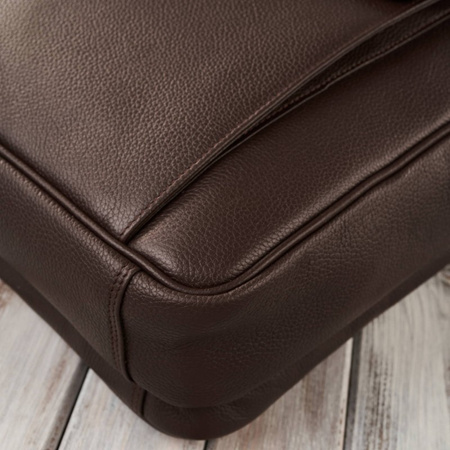 Torba męska skórzana na laptopa Paolo Peruzzi E-25-BR brązowa
