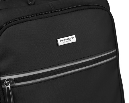 Plecak podróżny czarny z uchwytem na walizkę - Peterson