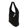 Zamszowy worek , Włoska skórzana torba xl a4  Czarny shopper bag W356N