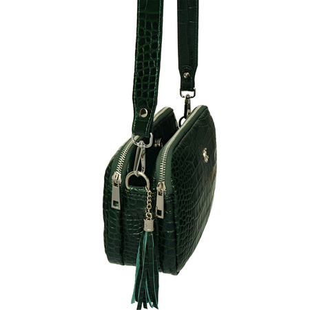 Listonoszka krokodyla Canaletto - elegancka skórzana torebka zielona