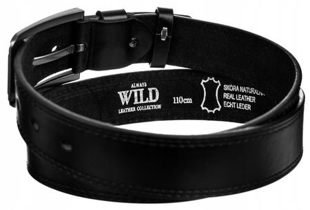 Skórzany pasek męski z klasyczną klamrą - Always Wild 110