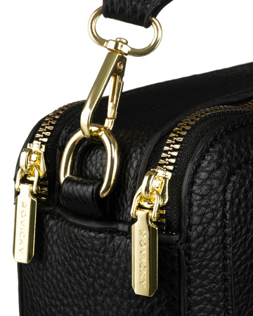 Torebka damska Rovicky z regulowanym paskiem na ramię - czarna elegancja