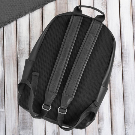 Plecak skórzany unisex do laptopa A4 Paolo Peruzzi E-29-BL czarny