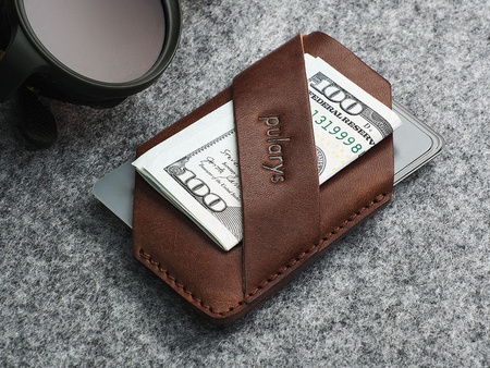 Portfel NAMIB wykonany z roślinnie garbowanej skóry Nomad brązowy