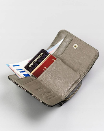 Mały, skórzany portfel damski z systemem RFID — Peterson