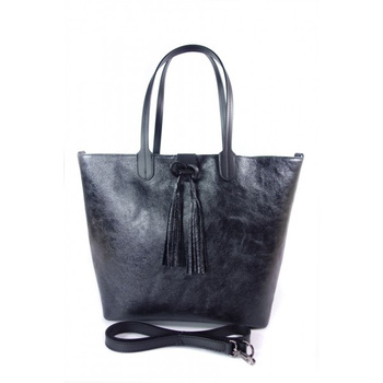 Duża torba Shopper Bag na ramię Vera Pelle  Nero czarna  SB599N