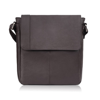 Listonoszka męska na ramię klasyczna ze skóry naturalnej brązowa Paolo Peruzzi E-31-BR