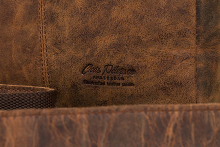 Listonoszka męska brązowa z naturalnej skóry - Peterson