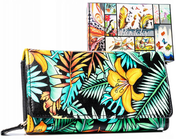 Duży, skórzany portfel damski na zatrzask - Rovicky