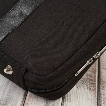 Torba męska na ramię lub do ręki wegaska do pracy na laptopa czarna Paolo Peruzzi E-14-BL