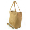 Shopper bag Vera Pelle  gruby zamsz aksamitny pojemny worek na ramię   Camel SV55C