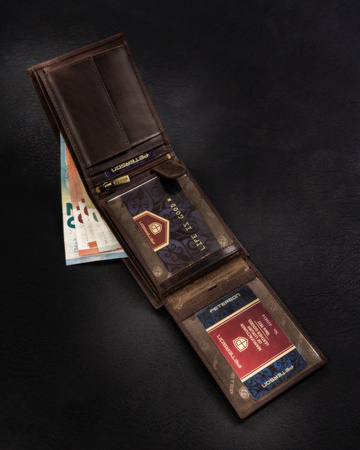 Portfel męski skórzany Peterson z tłoczeniem – wysoka jakość i styl