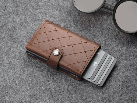 Portfel HIKER - CHIC Decor wykonany z garbowanej skóry Nomad brązowy