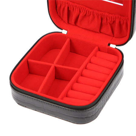 Kuferek Elegancki PATRIZIA w Czarnej Skórze Ekologicznej