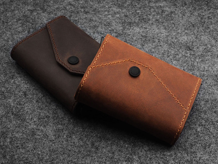 Portfel PORTER Go wykonany z woskowanej skóry Hunter koniak