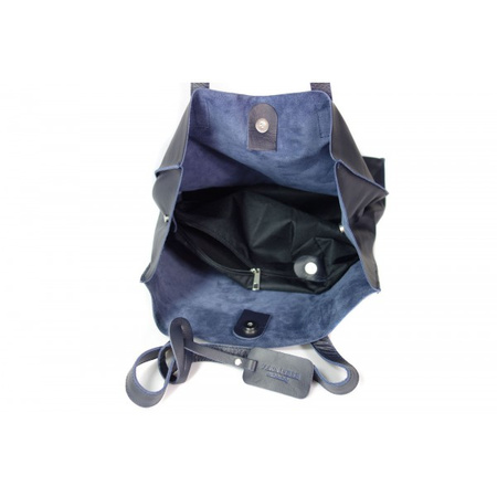 Duży pojemny worek Shopper bag na ramię A4 Vera Pelle Granatowy GL46BS