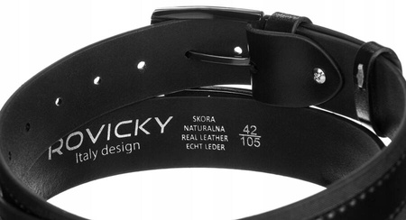 Męski pasek ze skóry naturalnej - Rovicky 110