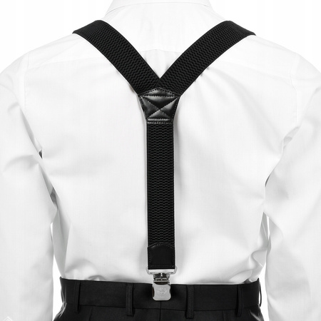Szelki do spodni męskie eleganckie mocne V czarne