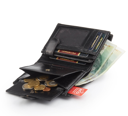 Portfel skórzany z RFID - Peterson, duży i elegancki w czerni