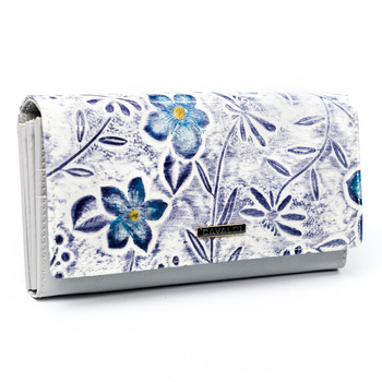 Portfel damski kwiatowy ze skóry naturalnej - 4U Cavaldi
