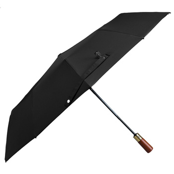 Składana, czarna parasolka w eleganckim pokrowcu - Peterson