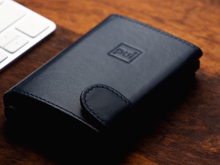 Portfel SOLO wykonany z miękkiej w dotyku skóry Italia granatowy