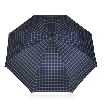 Półautomatyczny parasol w kratę SPLASH granatowy