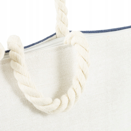 Torba Plażowa materiałowa marynarska lekka duża A4 shopper canvas Bellugio