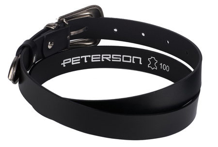 Skórzany pasek damski z ozdobną klamrą - Peterson 110