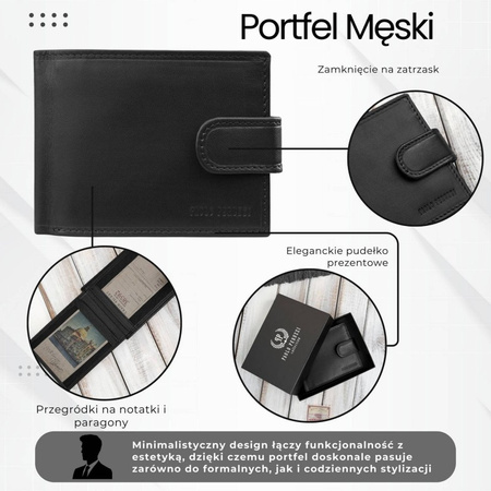 Portfel męski skórzany klasyczna czer RFID Paolo Peruzzi AL-16-BL