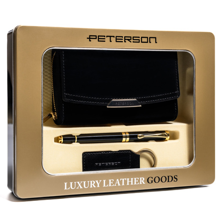 Zestaw upominkowy: Portfel, długopis i brelok damski - Peterson