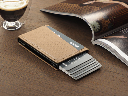 Portfel KANGOO - PEPIT Decor wykonany z delikatnej skóry Italia beżowy