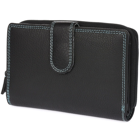 Portfel skórzany damski Bellugio kolorowy - czarny