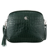 Listonoszka skórzana Canaletto w zielonym kolorze z tłoczeniem krokodyla