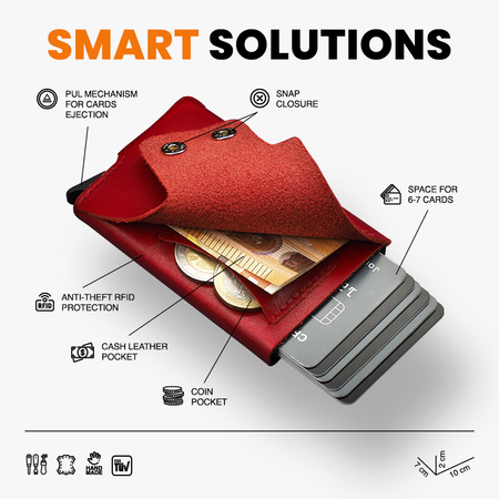 Portfel FUNKY wykonany ze skóry Italia czerwony