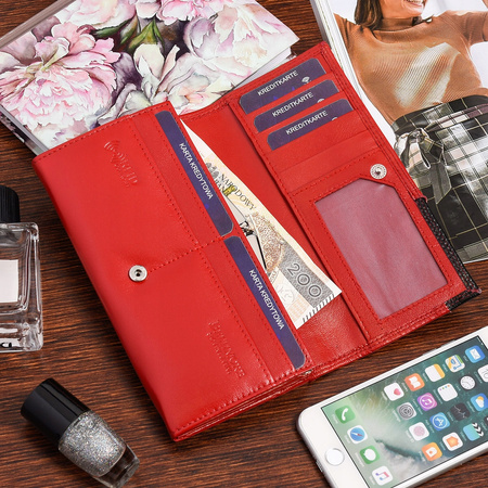 Damski skórzany portfel duży RFiD BELTIMORE