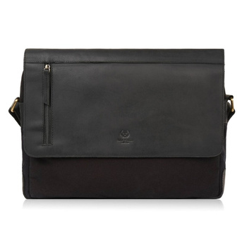 Torba na ramię męska Paolo Peruzzi T-20-BL czarna skórzana canvas