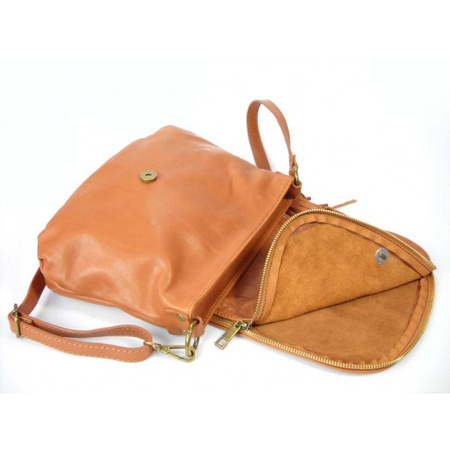 Torebka skórzana listonoszka A5 Vera Pelle camel VP1017C