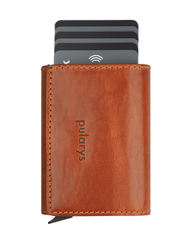 Portfel BOSTO wykonany z roślinnie garbowanej skóry Nomad koniak