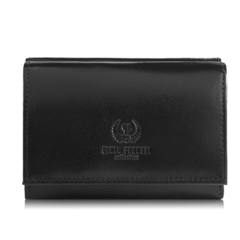 Elegancki Czarny Portfel Damski skórzany Paolo Peruzzi T-32-BL